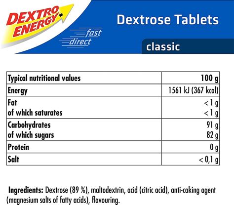 dextro energy dextrose glucose fast acting classic tablets  pack