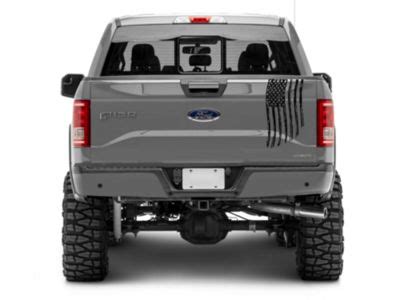 Sec F Vertical Tailgate Distressed Flag Decal Matte Black