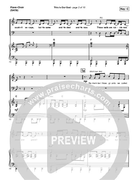 This Is Our God Sheet Music Pdf Phil Wickham Praisecharts