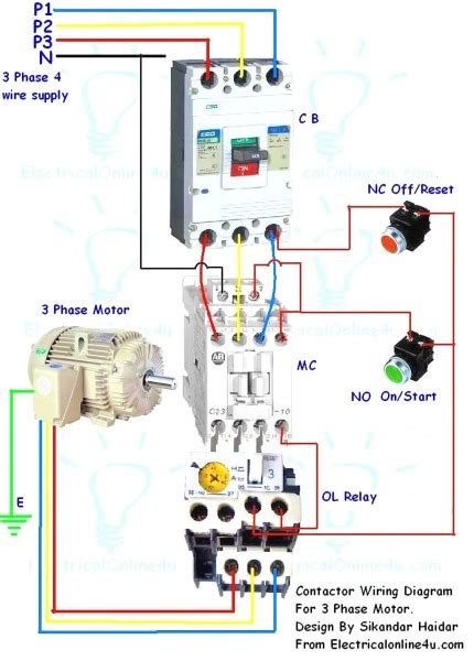 3 Phase Contactor Wiring Diagram Start Stop