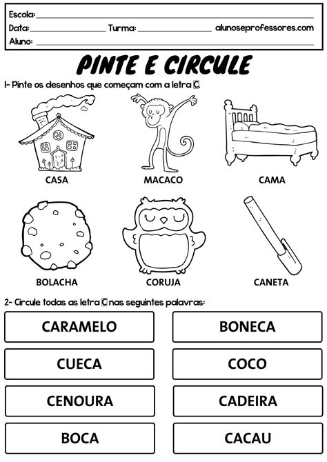 Atividades Com Letra C