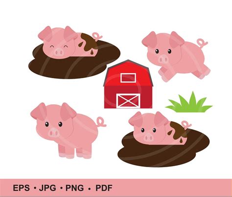 INSTANT Download. Pig Farm Clip Art 1. Personal and Commercial Use. - Etsy