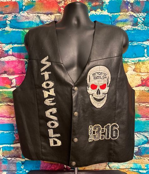 Vintage Wwf Stone Cold Steve Austin 316 Leather Vest By Wwf Attitude 2000 Size L Great