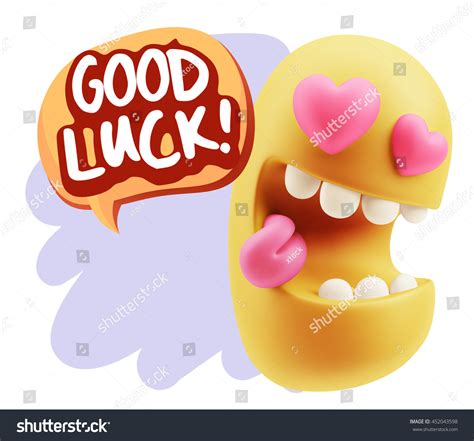 3d Rendering Emoji Saying Good Luck Stock Illustration 452043598 | Shutterstock