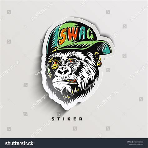 Swag Monkey Cap Monkey Modern Street Stock Vector (Royalty Free) 1032898969 | Shutterstock