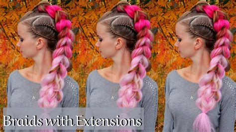 Side Cornrows And 3 Strand Kanekalon Pull Through Braid Braids With Extensions Youtube