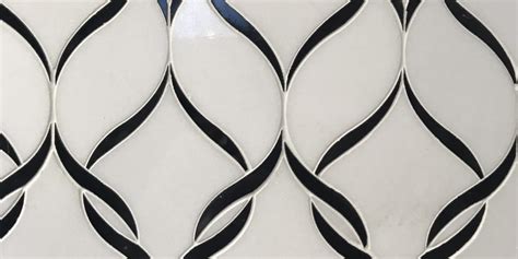 White Thassos With Nero Marquina Waterjet Marble Tile Stonetrash