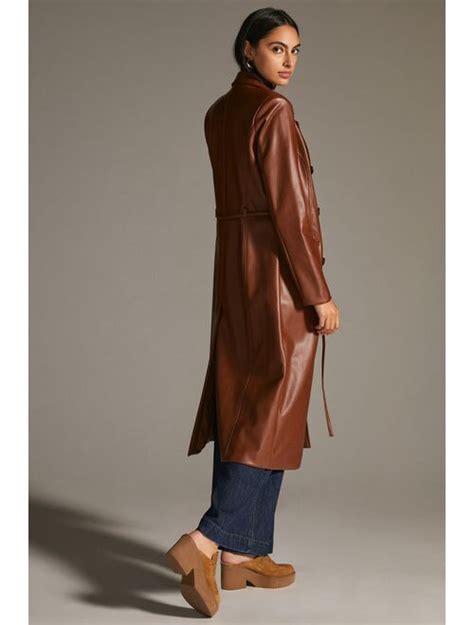 Buy Avec Les Filles Faux Leather Trench Coat Online Topofstyle