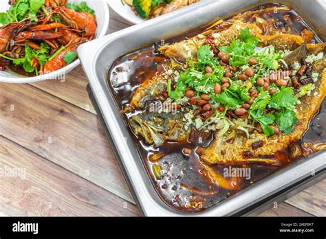 Sichuan Grilled Fish In Red Spicy Oil Authentic China Chinese Szechuan