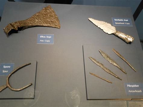 Close Up View Of Four Artifacts Excavated At The Ancient Viking