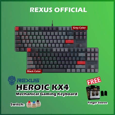 Promo Rexus Heroic Kx Tkl Rgb Mechanical Gaming Keyboard Kx Black