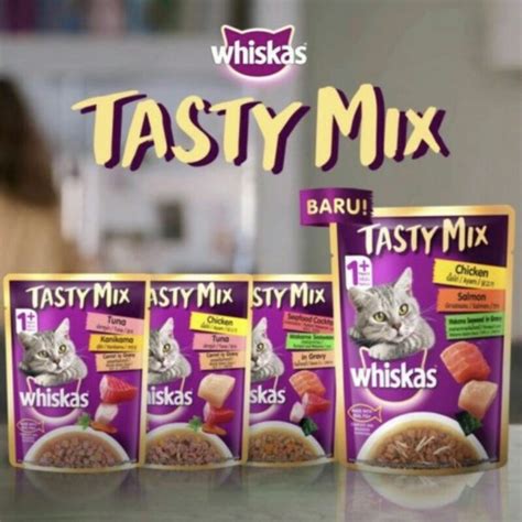 Jual WHISKAS TASTY MIX ADULT 1 Wiskas Makanan Kucing Dewasa Basah