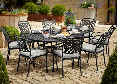 Berkeley Cast Aluminium Oval Seater Garden Dining Set