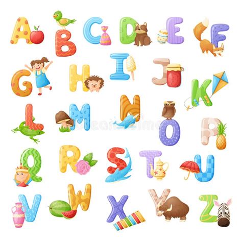 Vector Collection Of Isolated Cartoon Letters Of The English Alphabet