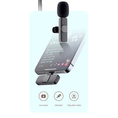 Microphone Wireless Clip On Type C Karaoke Vlog Wireles Mic Clip On