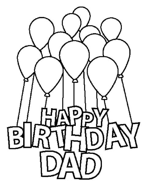 Happy Birthday Dad Cards Printable To Color