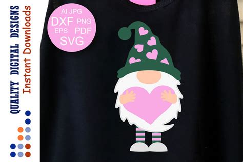 Gnome Valentine Love Heart Cute Gnomie Graphic By Mama Lama Design · Creative Fabrica