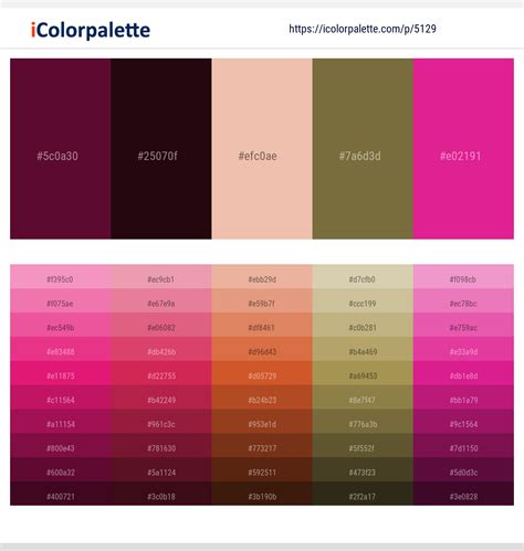 20 Pink Color Schemes Curated Collection Of Color Palettes