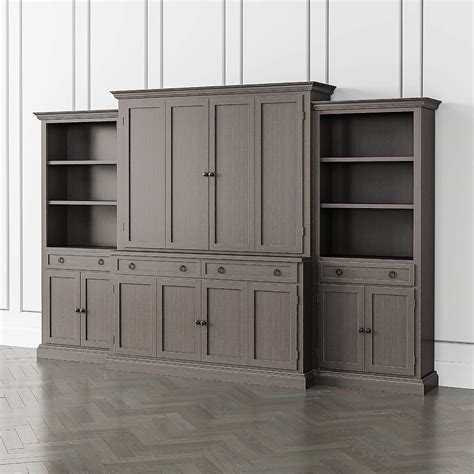 Cameo Grigio 4 Piece Entertainment Center With Storage Bookcase