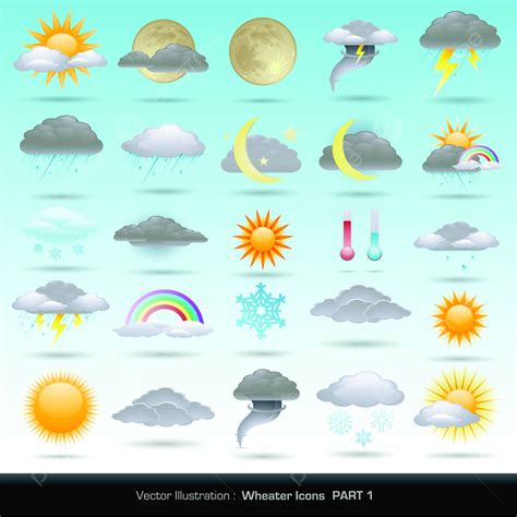 Vector Weather Icons Collection Symbol Element Weather Vector Symbol Element Weather Png And