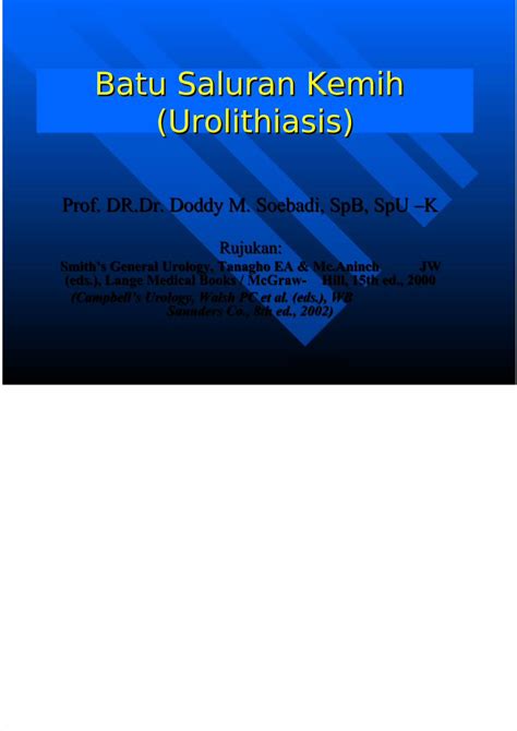 PDF Batu Saluran Kemih Urolithiasis DOKUMEN TIPS