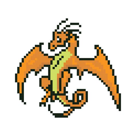 Pixel Art Flying Dragon Dragon Pixel Illustration Vector Cartoon