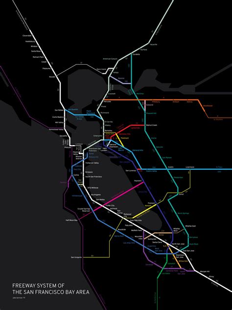 San Francisco Bay Area freeway system map – 53 Studio