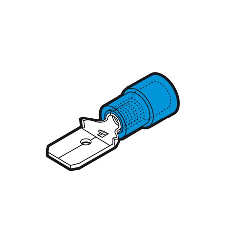 Terminal Faston Macho Preaislado Azul Cable Mm Cembre