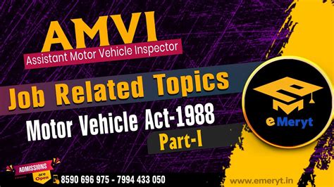 AMVI Assistant Motor Vehicle Inspector Job Related Topics I Motor