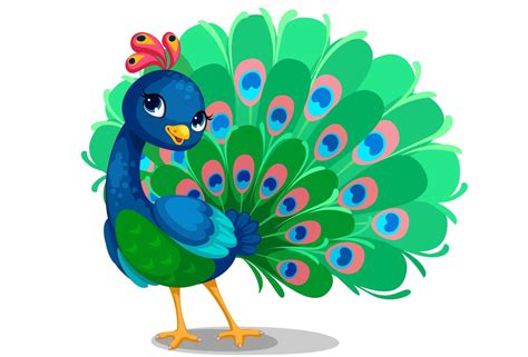 Cute Baby Peacock Cartoon 1265696 Vector Art At Vecteezy