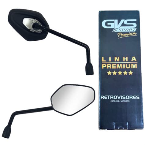 Par De Retrovisor Tiger 1200 Gvs Linha Premium Lente Convexa Rosca