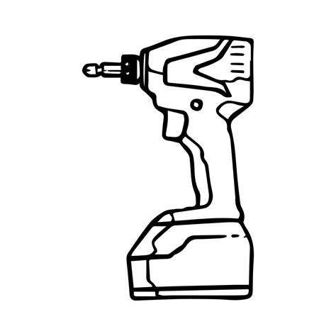 Cordless Electric Drill Icon Hand Drawn Vector Illustration 39394908