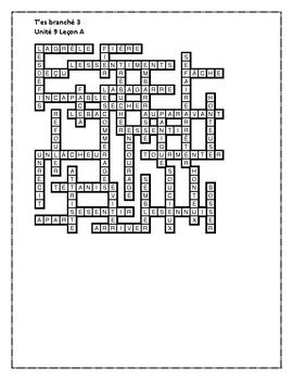 T es branché 3 Unité 9 Leçon A Crossword by jer520 LLC TpT