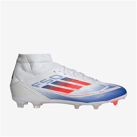 Adidas F50 League Mid Firm Ground Mixed Ground Ftwr White Lucid Blue