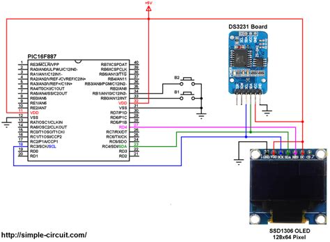 PIC MCU With SSD1306 OLED And DS3231 RTC MikroC Projects