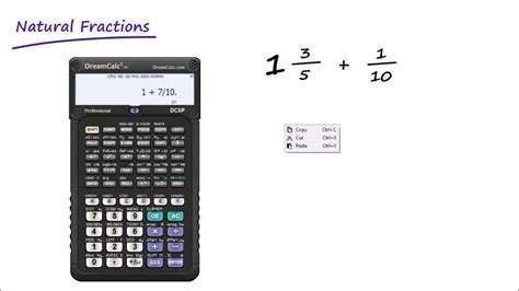 Natural Fractions With Dreamcalc Scientific Calculator Youtube