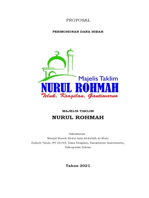 Contoh Proposal Permohonan Dana Hibah Gubernur By Pak Quatly Pdf