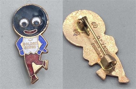 Early 1950s Vintage Golden Shred Gollywog Enamel Badge By Fredericks