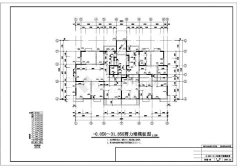 某郊区11层带阁楼剪力墙住宅楼结构施工cad图纸土木在线