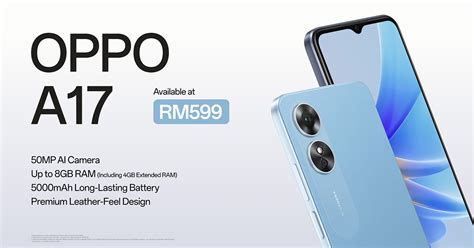 OPPO launches the affordable A17 with 50MP Camera and 5,000mAh Battery in Malaysia | Nasi Lemak Tech