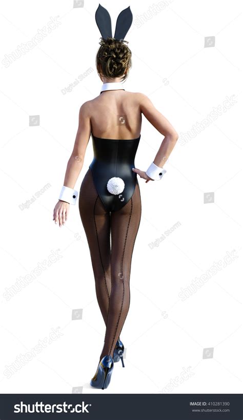 Sexy Brunette Wearing Bunny Costume Posing Stock Illustration Shutterstock