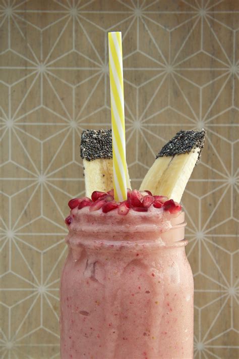 Pink Strawberry Banana Coconut Smoothie