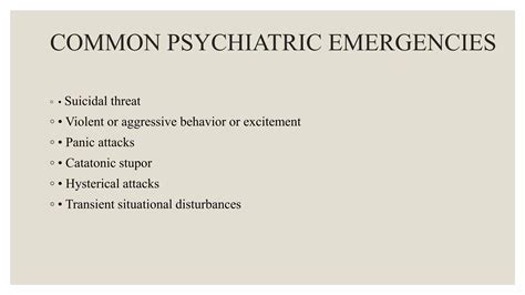 Psychiatric Emergenciespptx Free Download