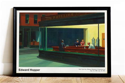 Edward Hopper Exhibition Poster Edward Hopper Nighthawks Etsy