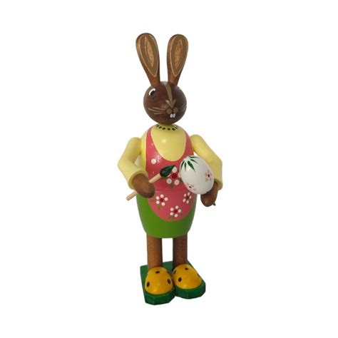 Easter Bunny Woman With Brush And Egg Erzgebirgskunst Shop