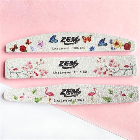 Lixa Decorada 100 180 Zem Unha Porcelana Acrygel Fibra LIXA Banana