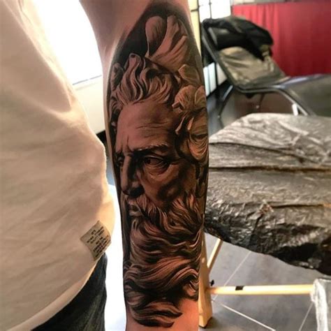 Zeus Realisitic Forearm Tattoo Greek Gods Antique Armtatueringar