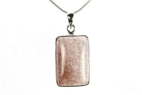 Glassy Rutilated Quartz Pendant Sterling Silver