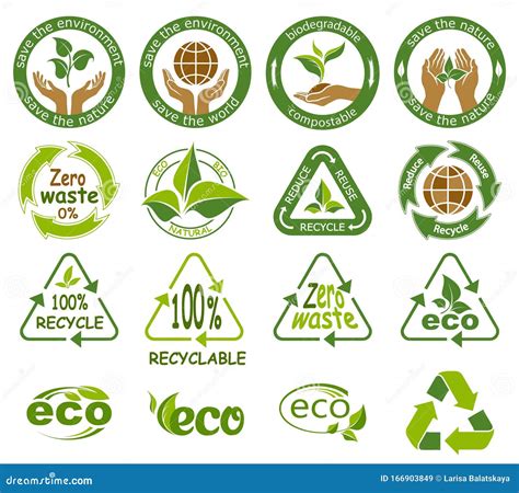 Recyclable Symbols Collection Vector Illustration