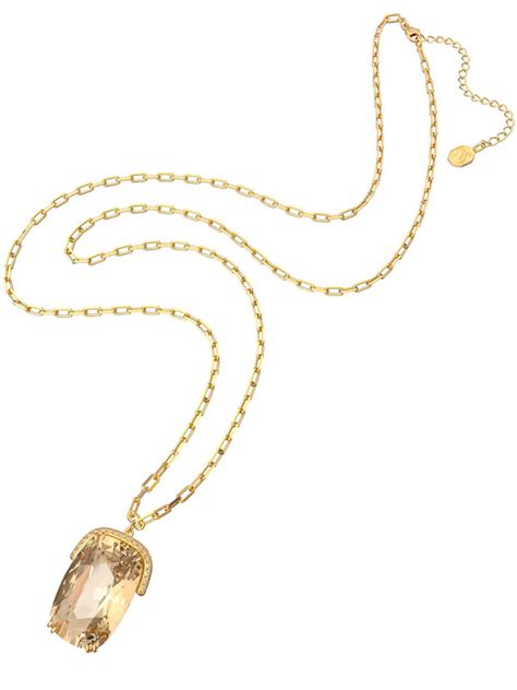 Swarovski Necklace Harmonia Oversized Crystal Gold Tone Gold Tone Plated